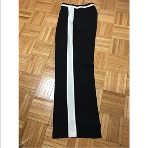 H&M Wide Leg Black Pants with White Stripe Sz 12